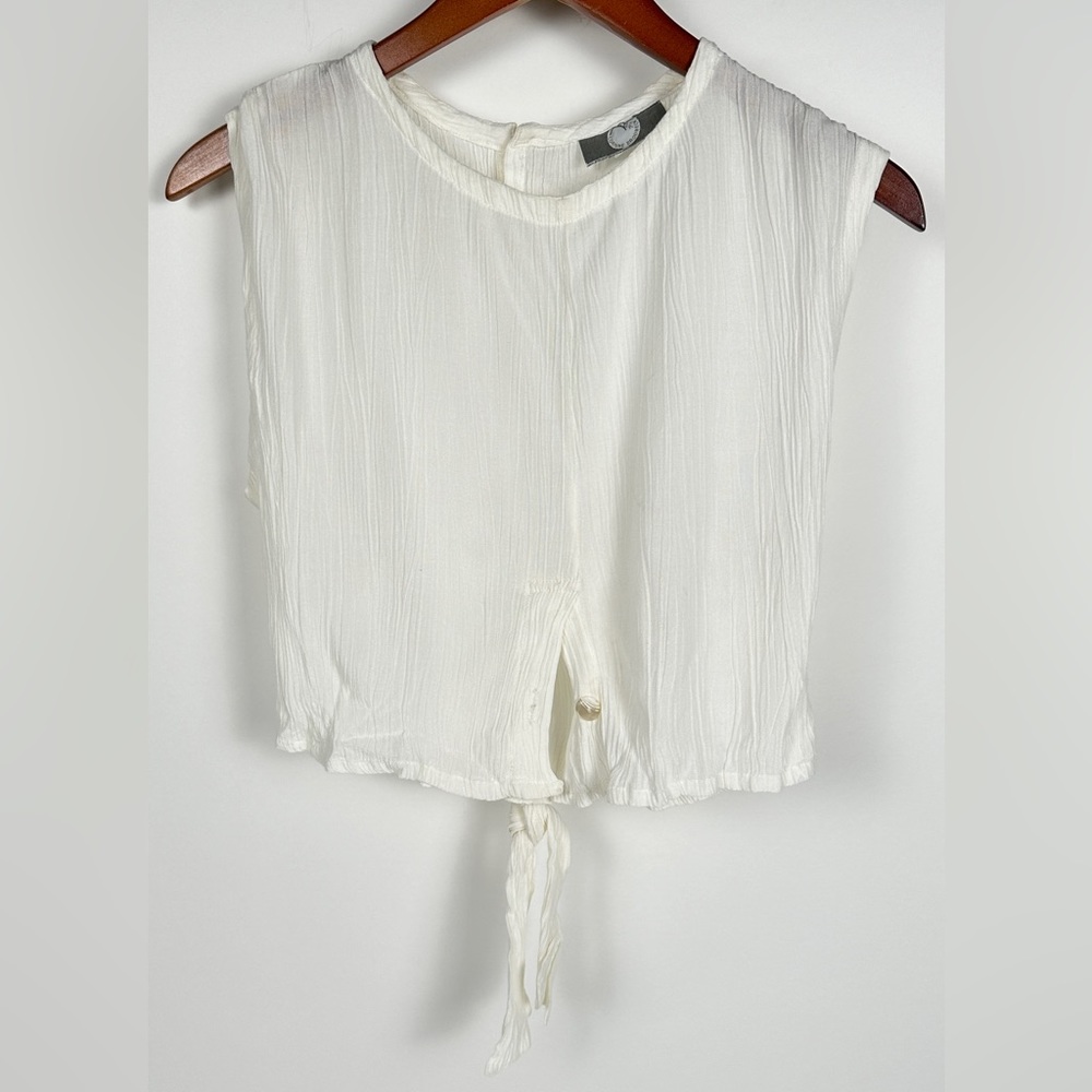 White new sleeveless women’s summer top